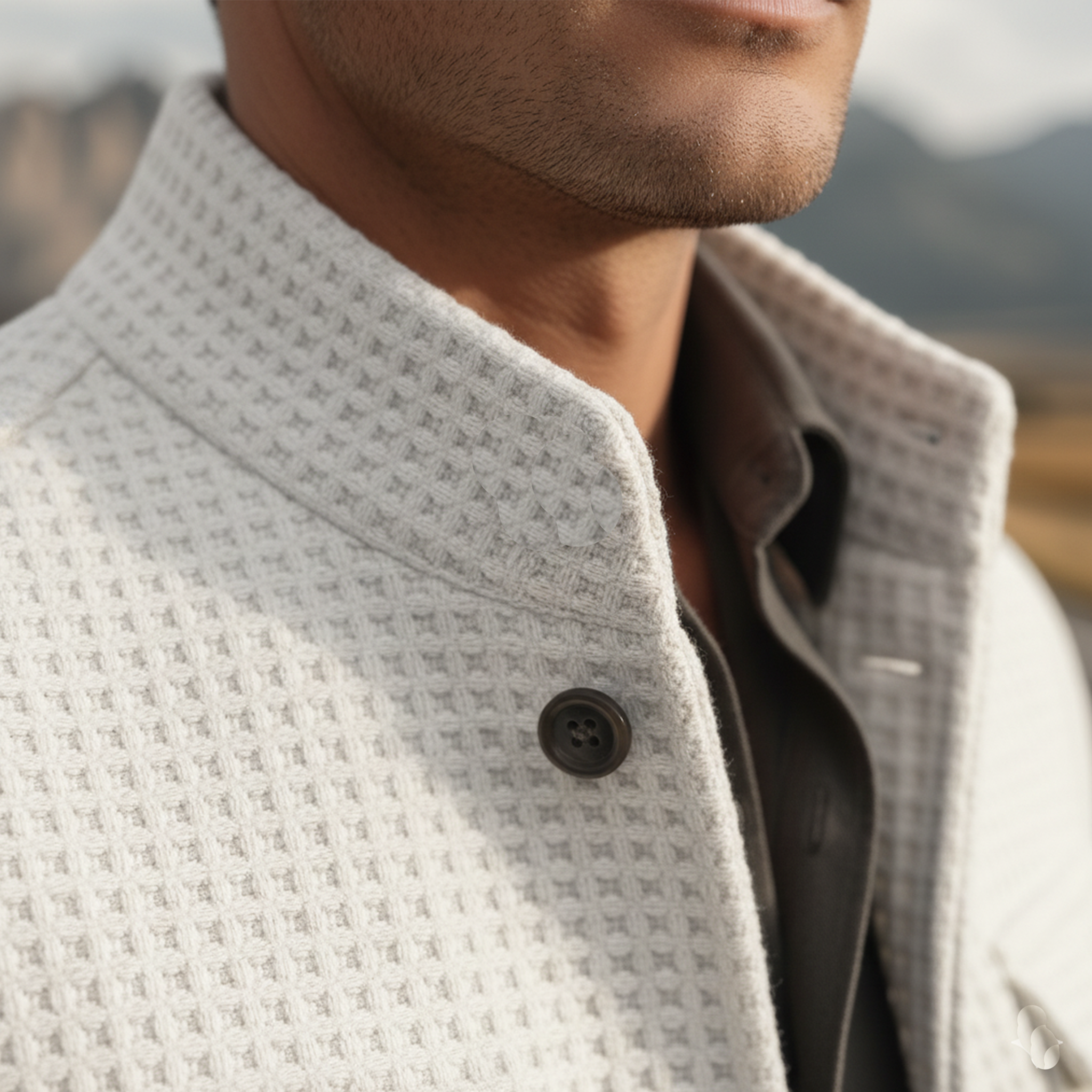 Men's Classic Retro Stand Collar Multi-pocket Waffle Jacket MTA2500J8K