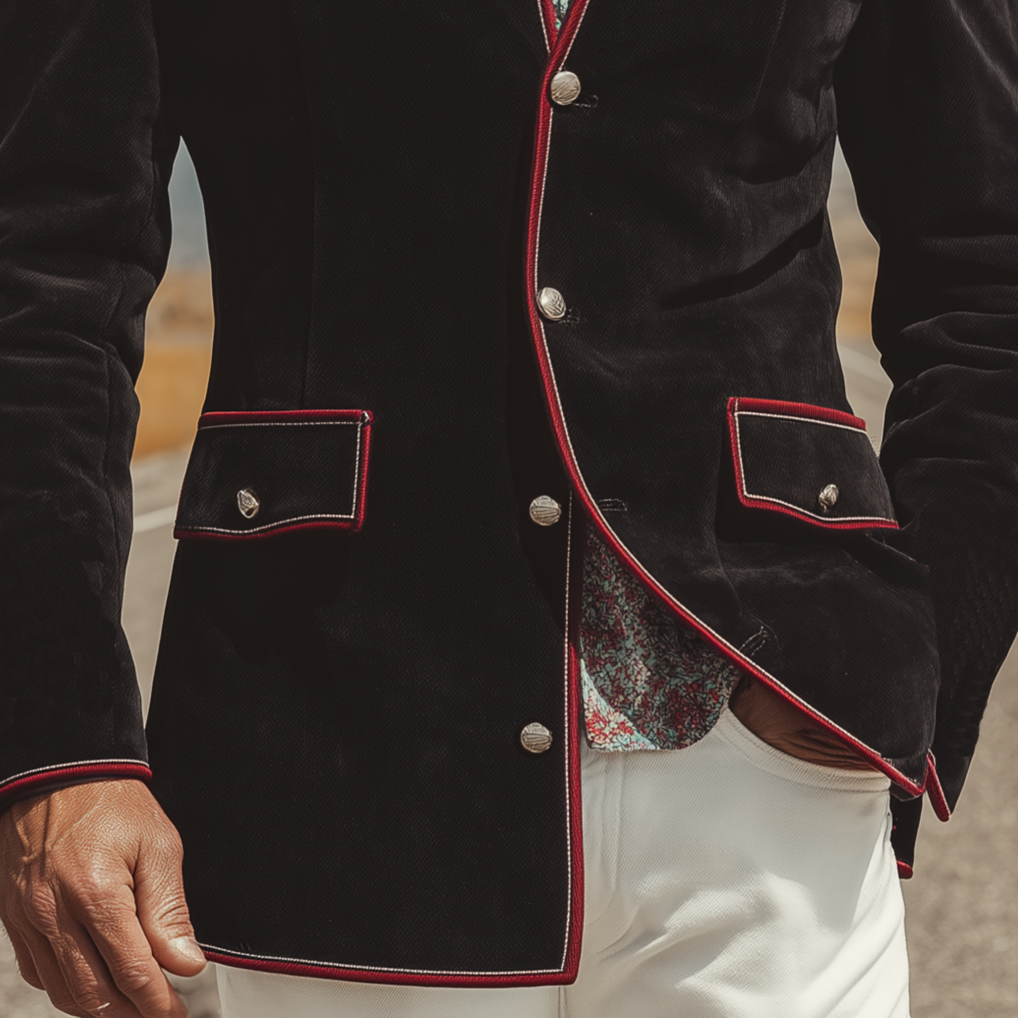 Men's Classic Casual Western Style Stand Collar Suede Jacket MTA0839I8K