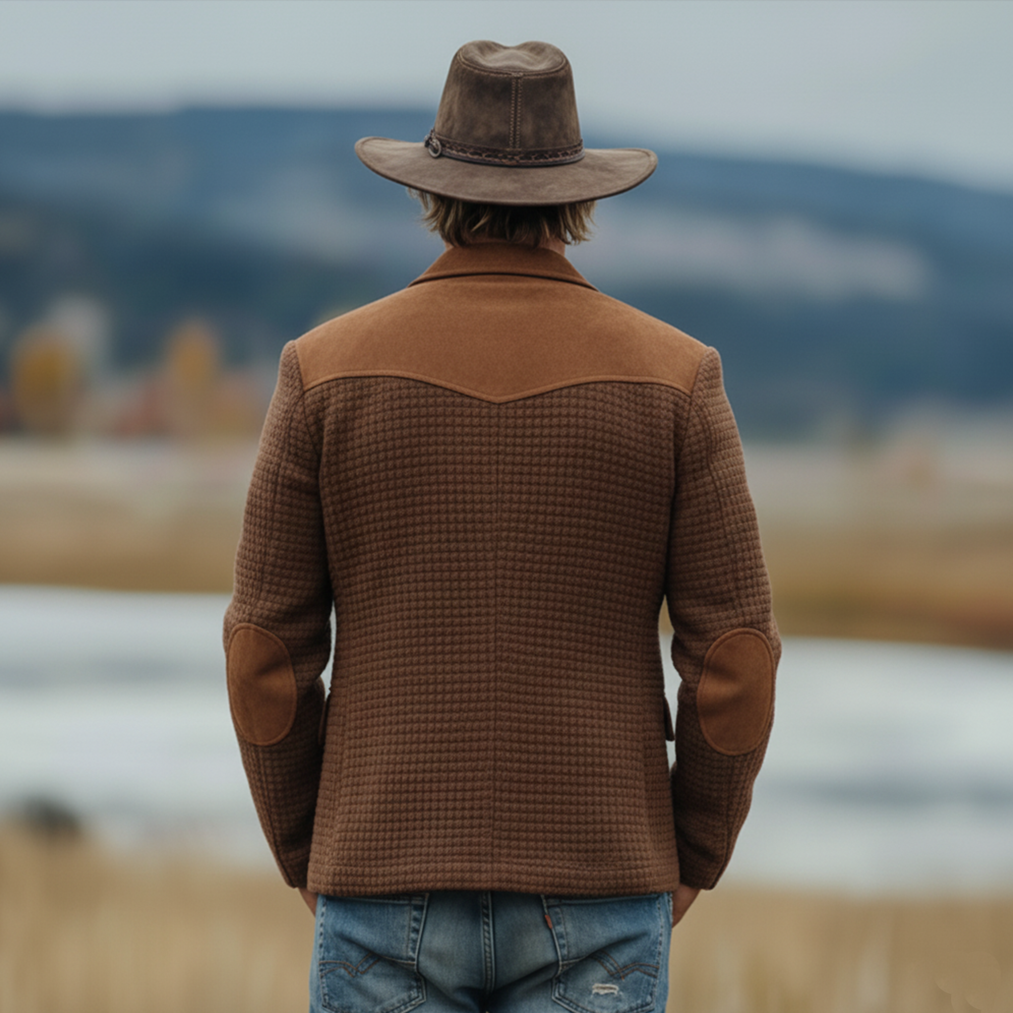 Men's Classic Vintage Western-style Faux Suede Single-breasted Blazer MTA0862L4K