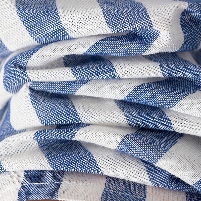 Men's Cotton And Linen Striped Short-sleeved Shirt MTA2106G1X