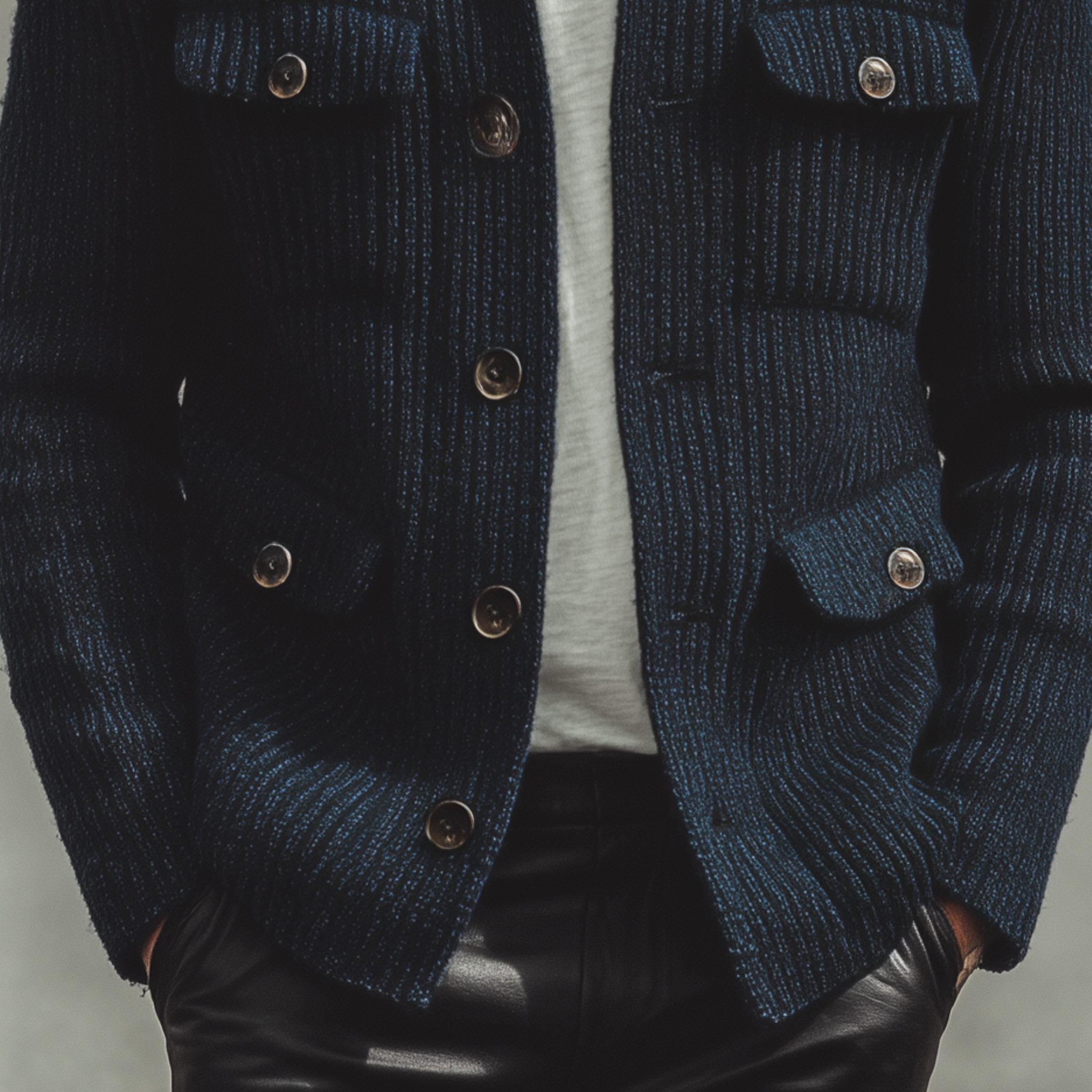 Men's Classic Casual Multi-Pocket Lapel Knit Cardigan MTA0972I2K