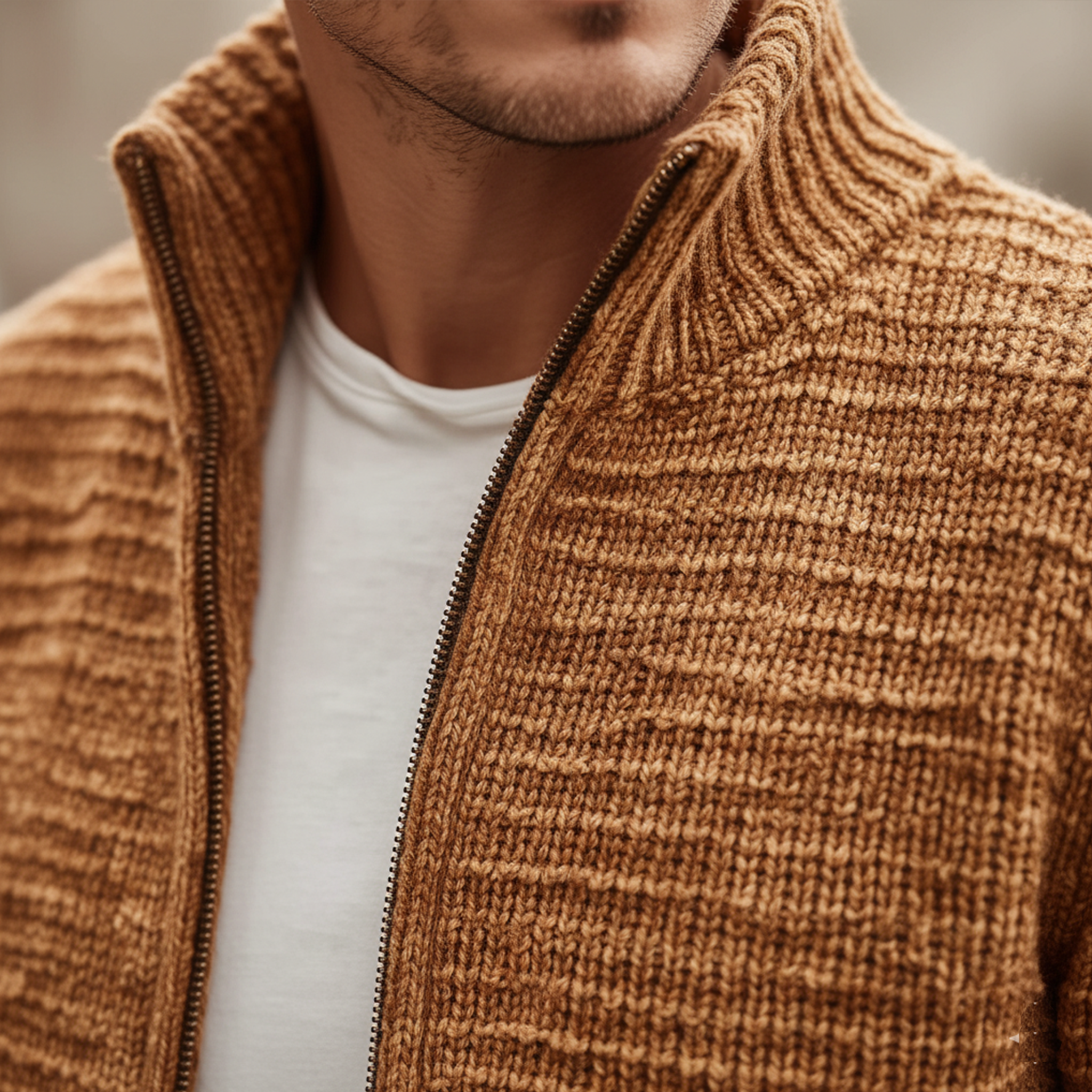 Men's Classic Casual Stand Collar Zipper Cardigan MTA2729J9K