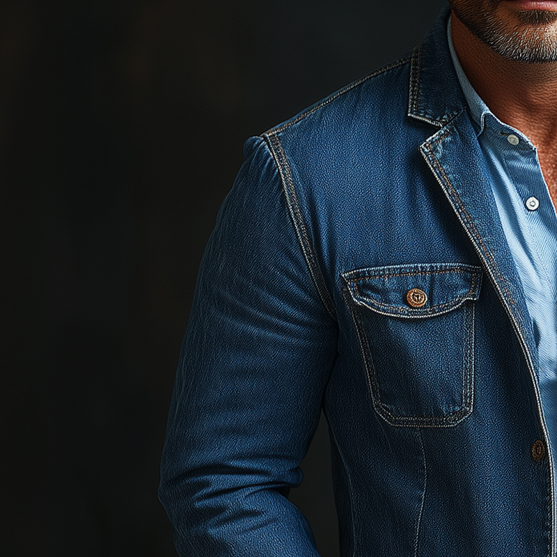 Men's Vintage Washed Denim Blazer MTA2132G8P