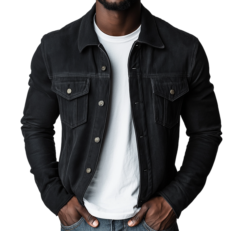 Men's Retro Casual Cotton Washed Collar Jacket MTA3050J4TO