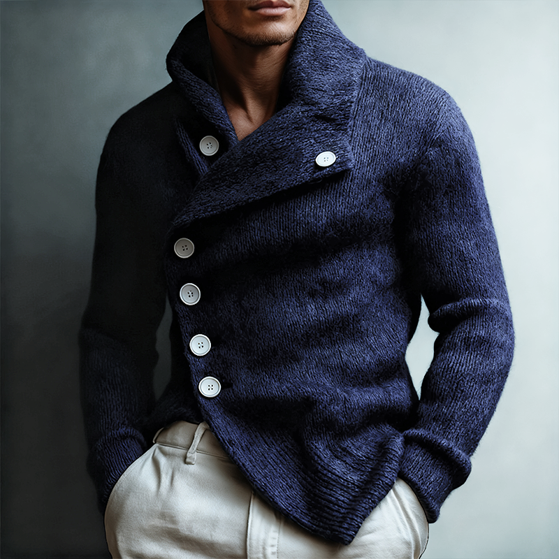 Men's Retro Casual Knitted Lapel Button-Up Cardigan MTA0185L0TO