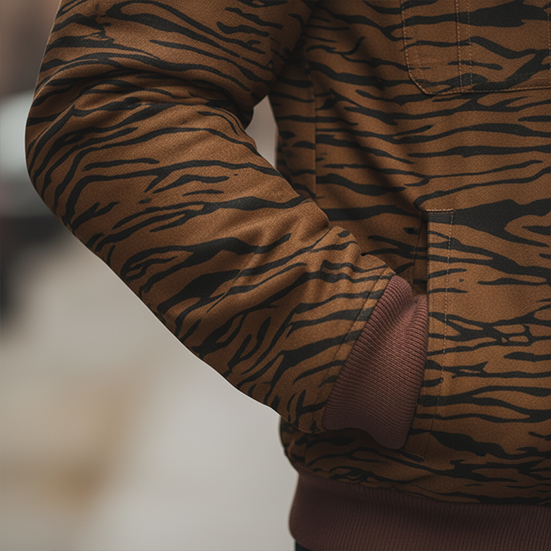 Men's Winter Retro Camouflage Print Fur Collar Jacket MTA1066K1P