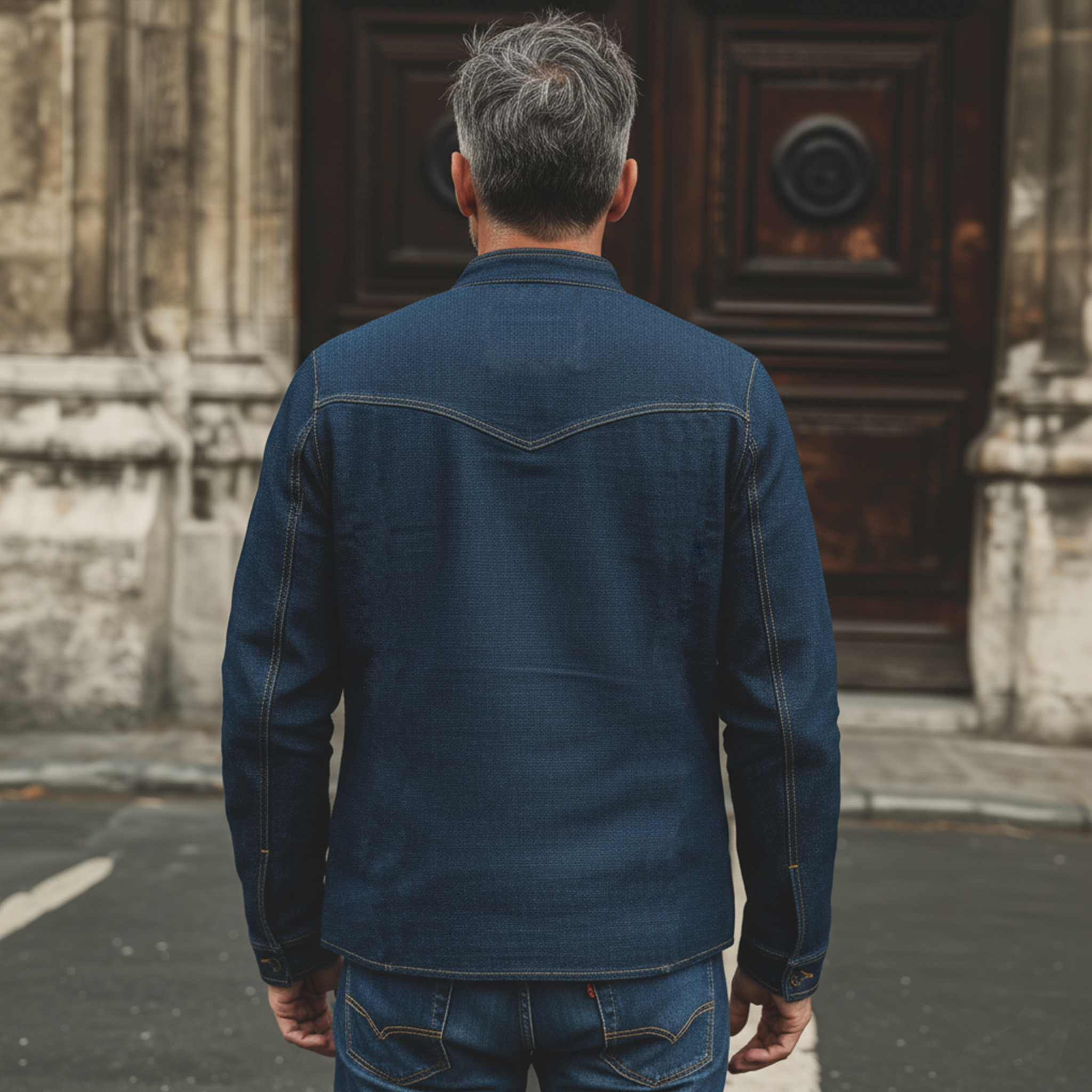 Men's Classic Retro Stand-up Collar Cotton Blend Jacket MTA2627K4K