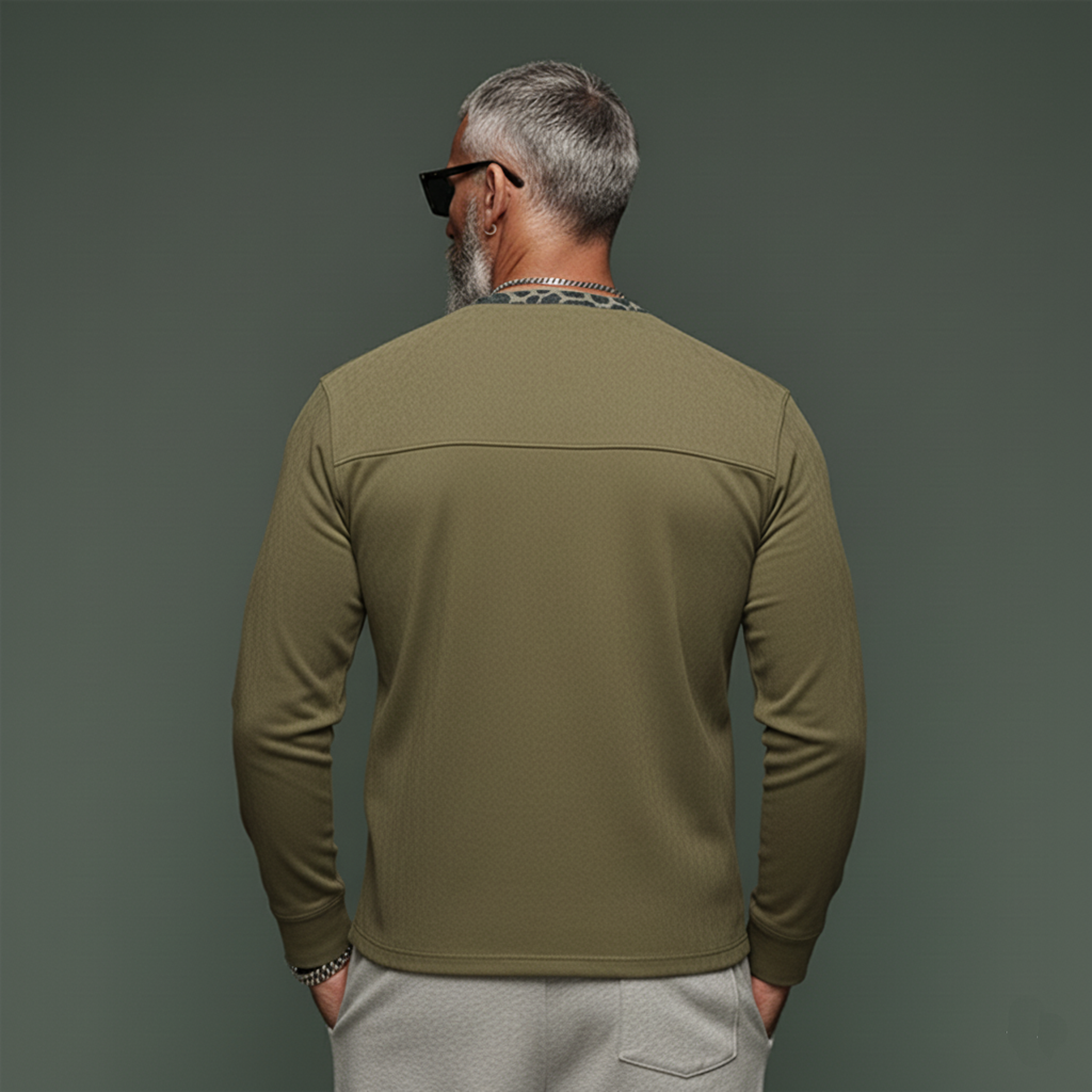 Men's Classic Casual Denim Jacquard Leopard Print Patchwork Faux Suede Long-Sleeve Shirt MTA1230L3K