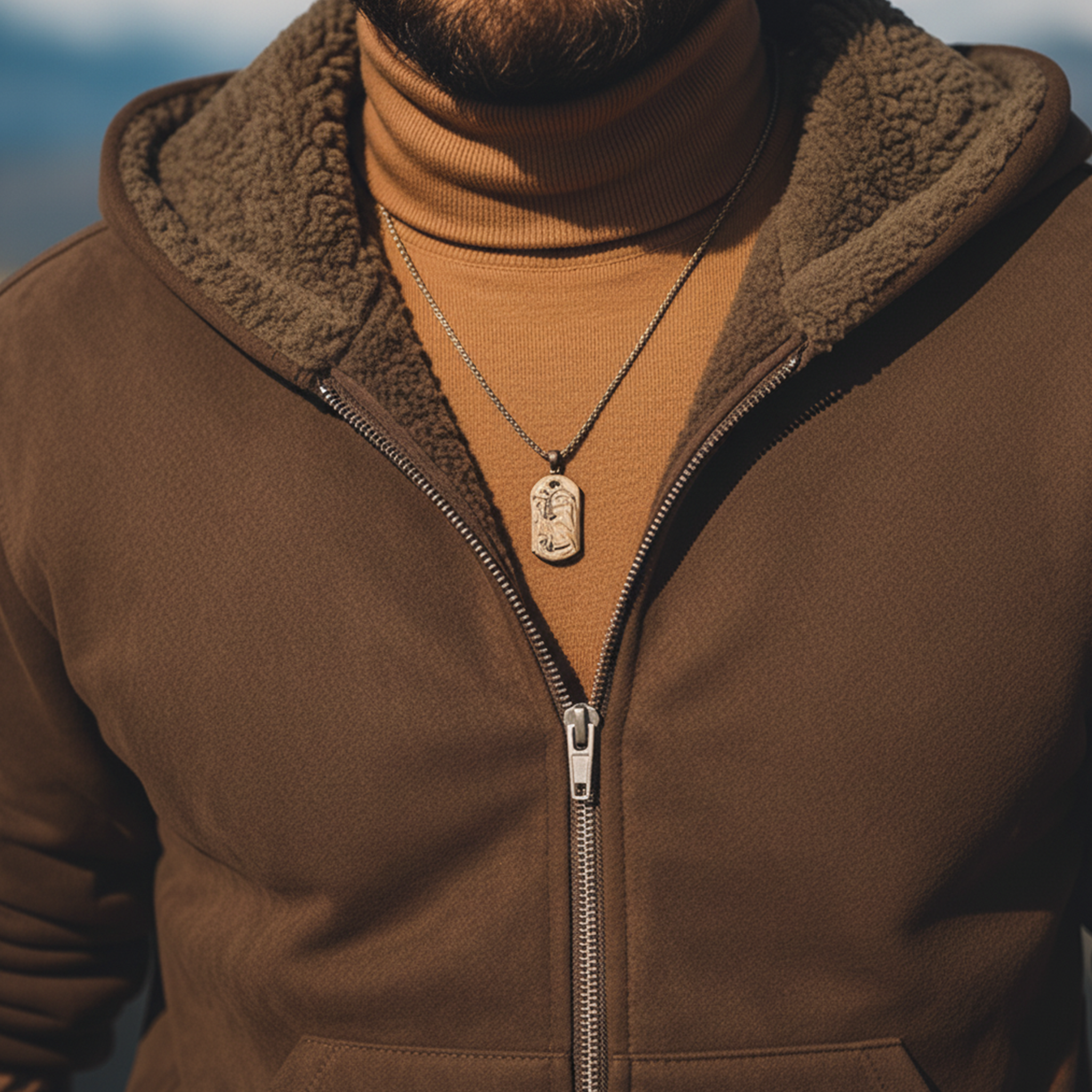 Men's Classic Retro Hooded Fleece-lined Faux Suede Jacket MTA0107K0K