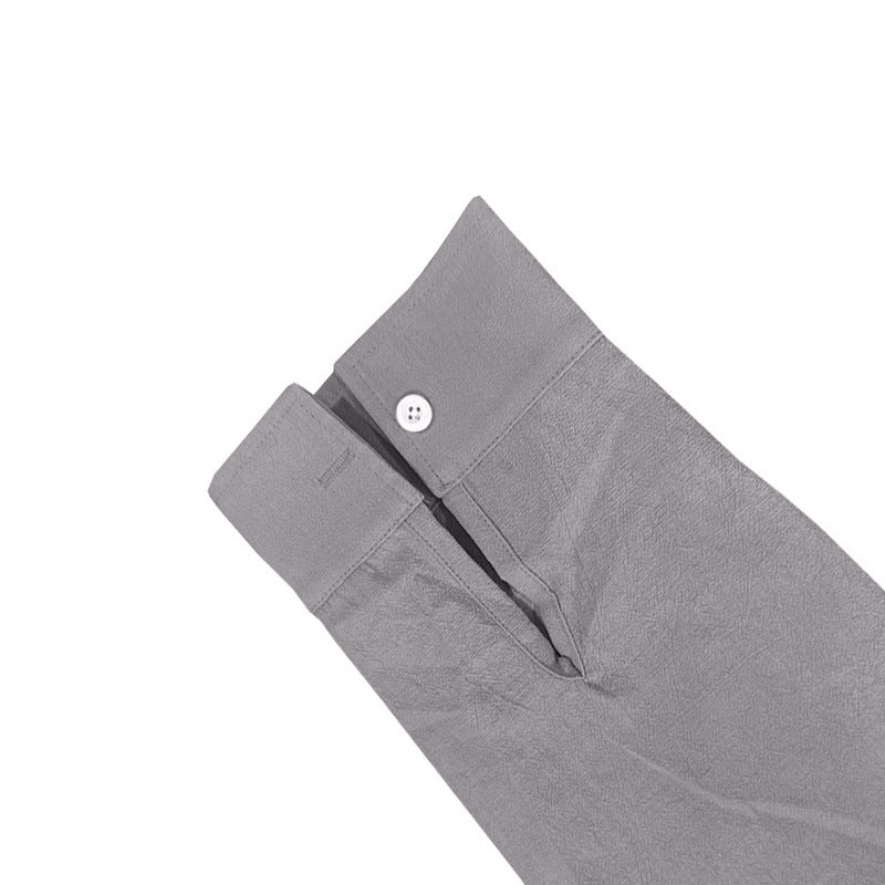 Men's Casual Cotton And Linen Long-Sleeved Trousers Two-Piece Set MTA0653E1X