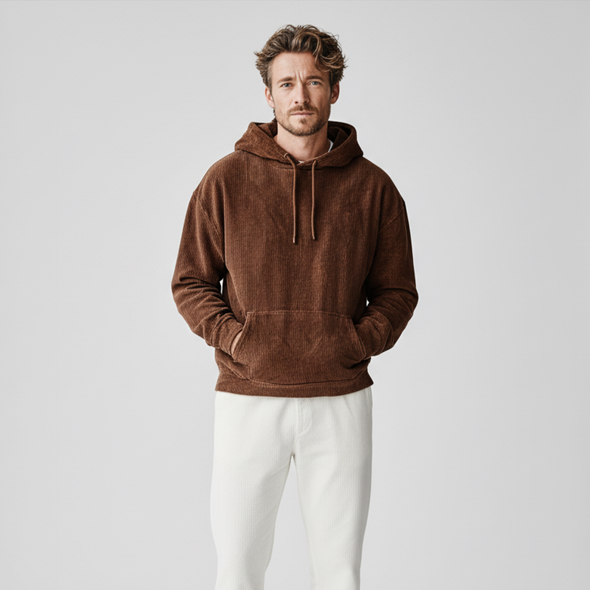Men's Classic Casual Corduroy Loose Hoodie MTA1305J1K