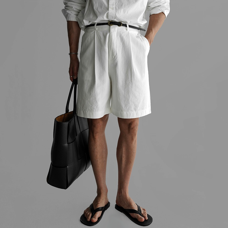 Men's Fashion Solid Color Straight Suit Shorts MTA1691E8Z