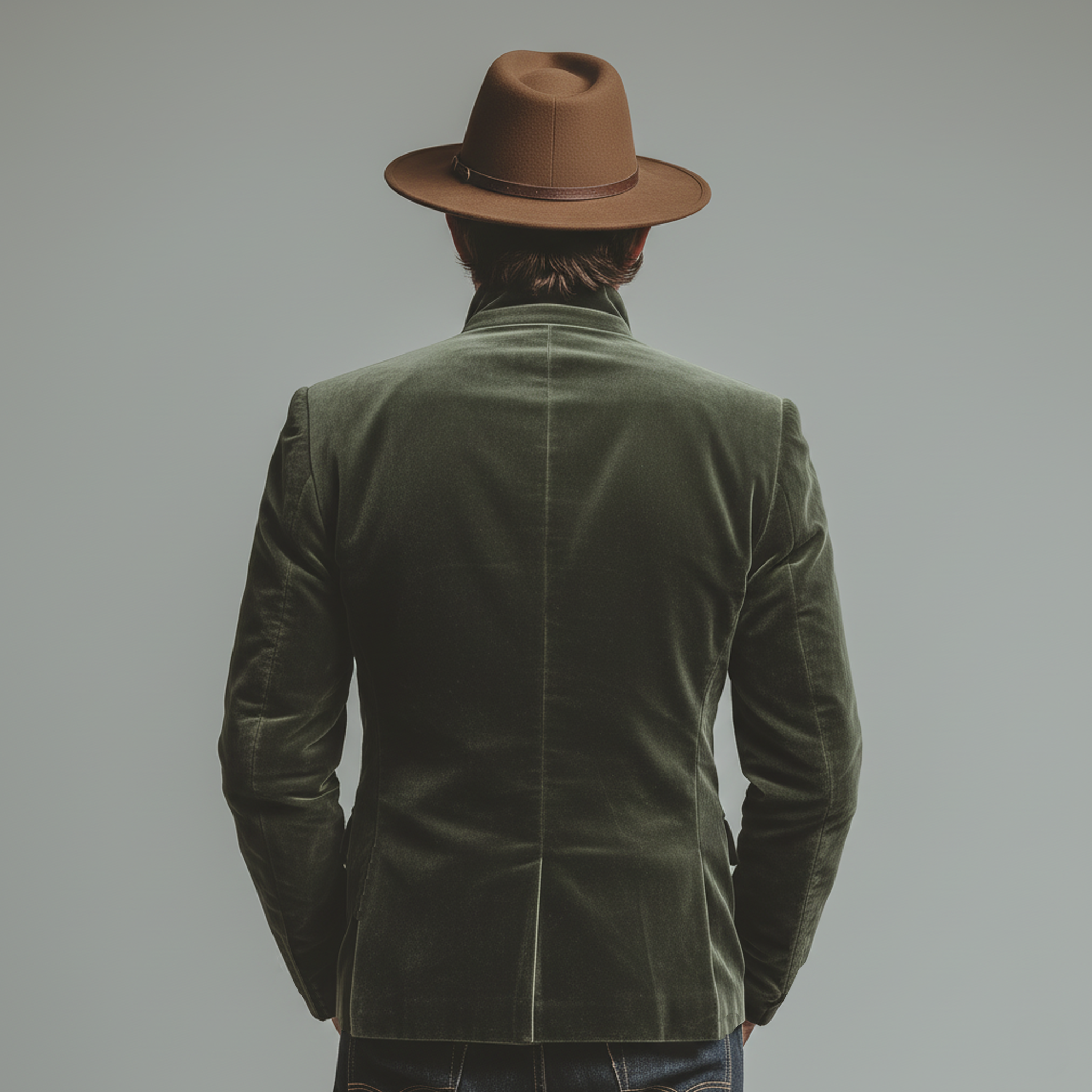 Men's Classic Retro Embroidered Faux Velvet Stand Collar Jacket MTA0417L7K