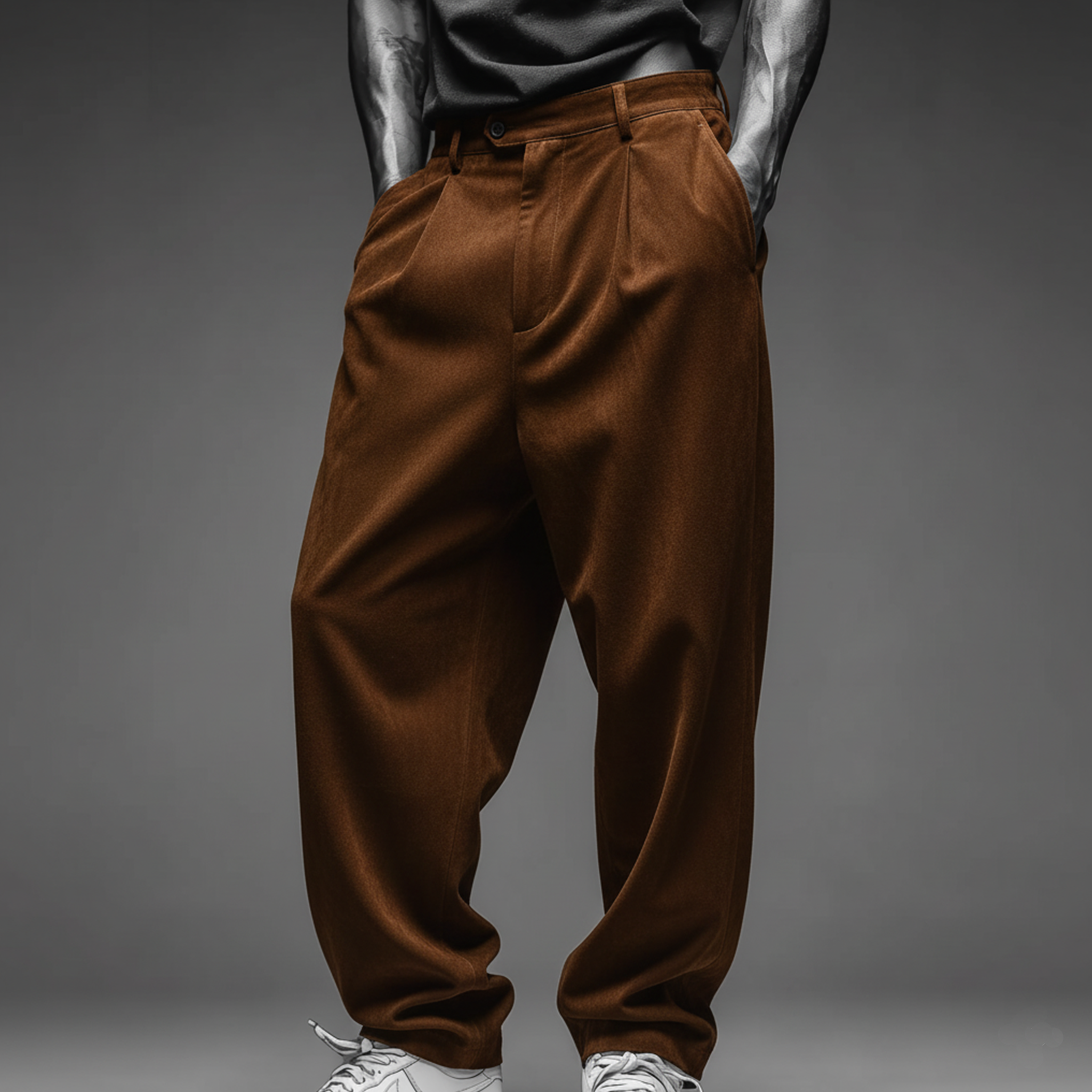 Men's Fashionable Casual Faux Suede Pants MTA0104K3K