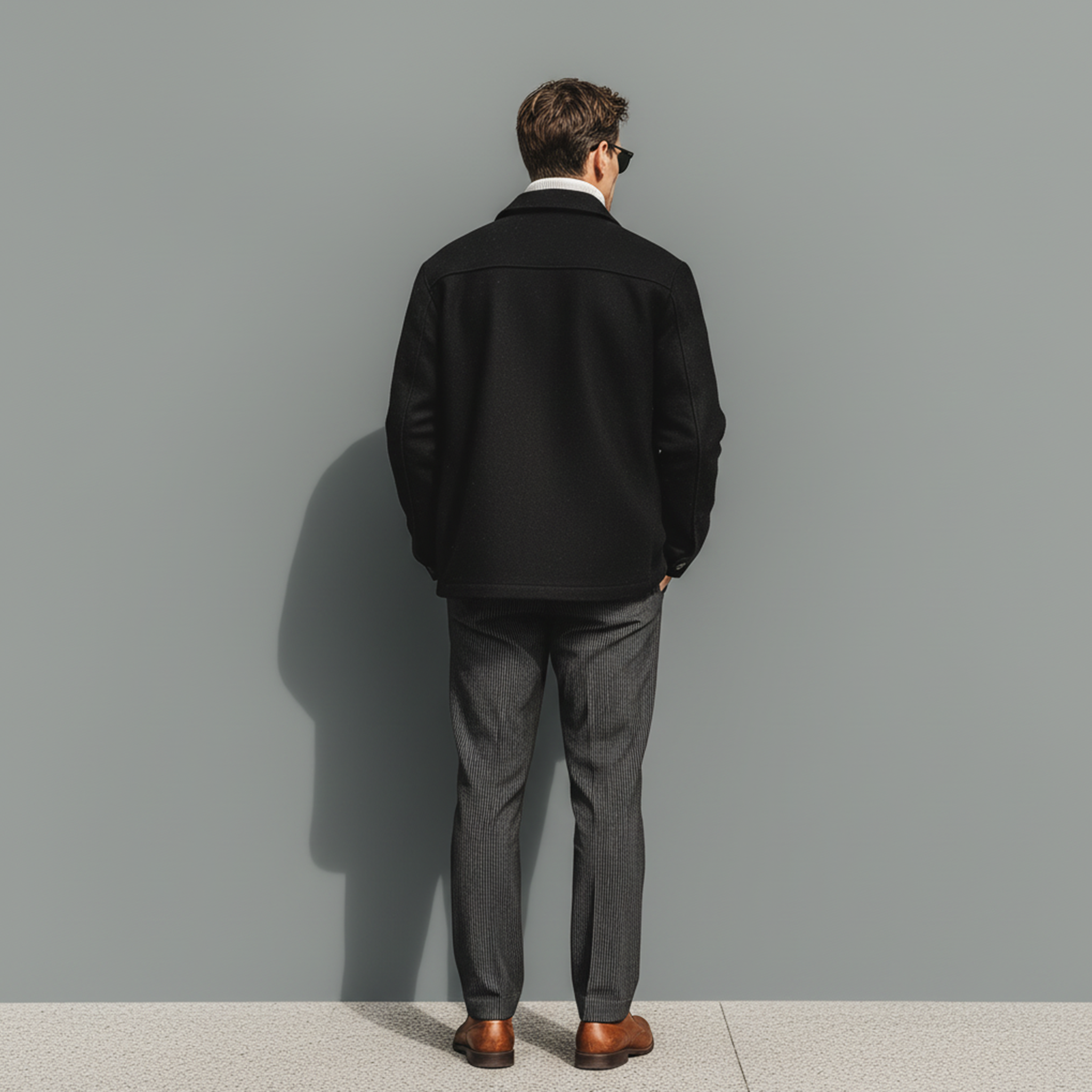 Men's Classic Casual Lapel Faux Woolen Jacket MTA2463I1K