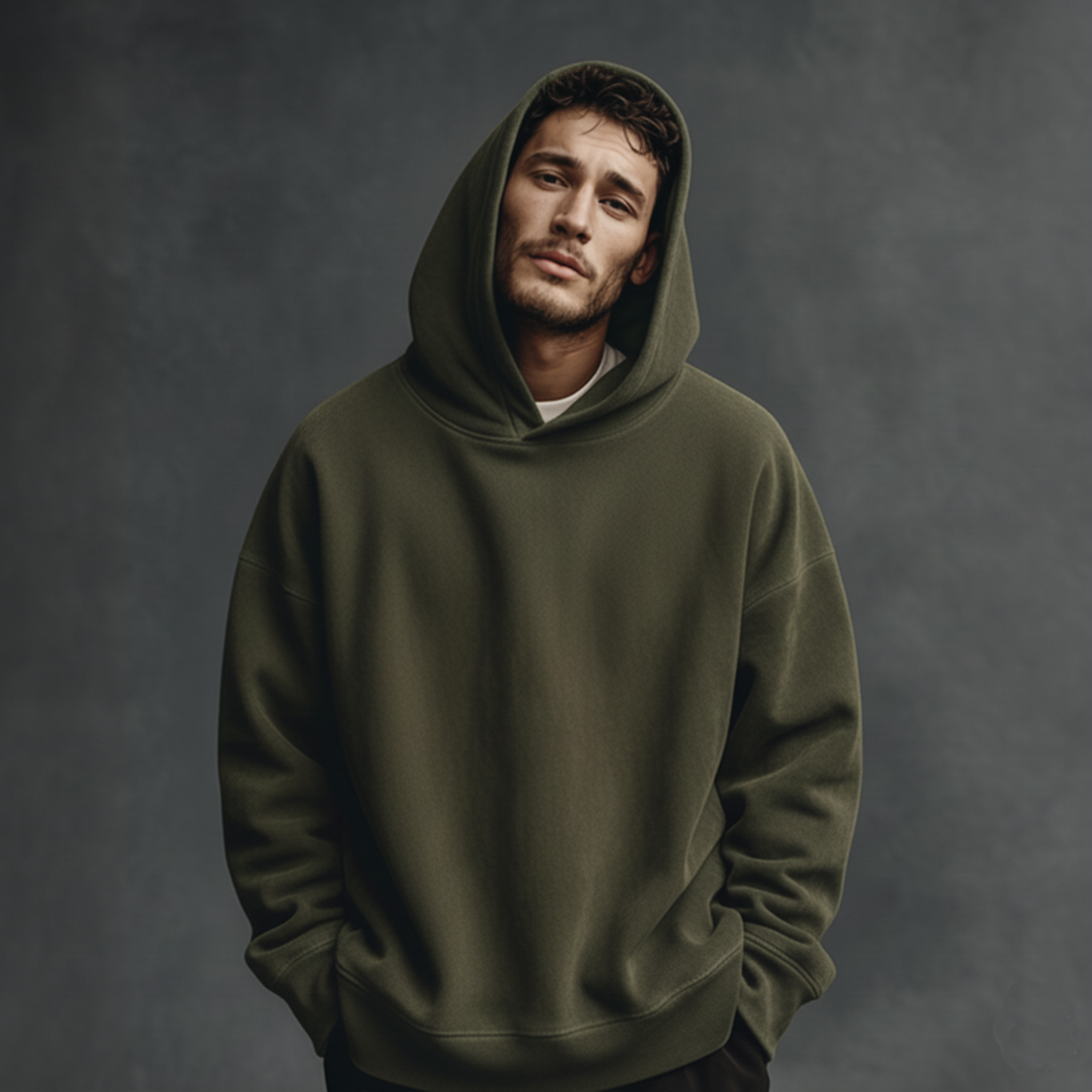 Men's Classic Casual Faux Suede Loose Hoodie MTA2777J7K