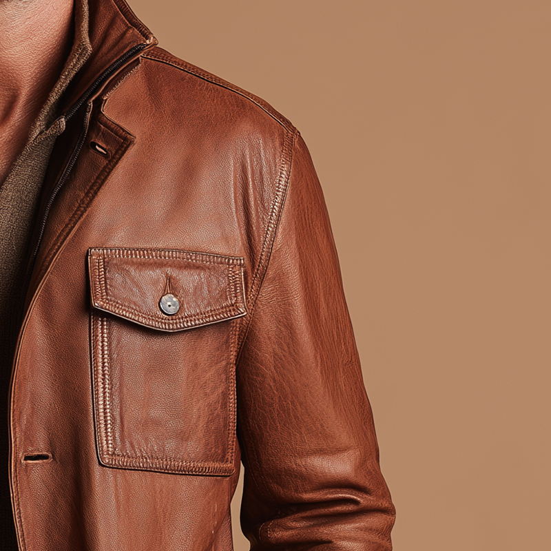 Men's Vintage Faux Leather Jacket MTA0588H7P