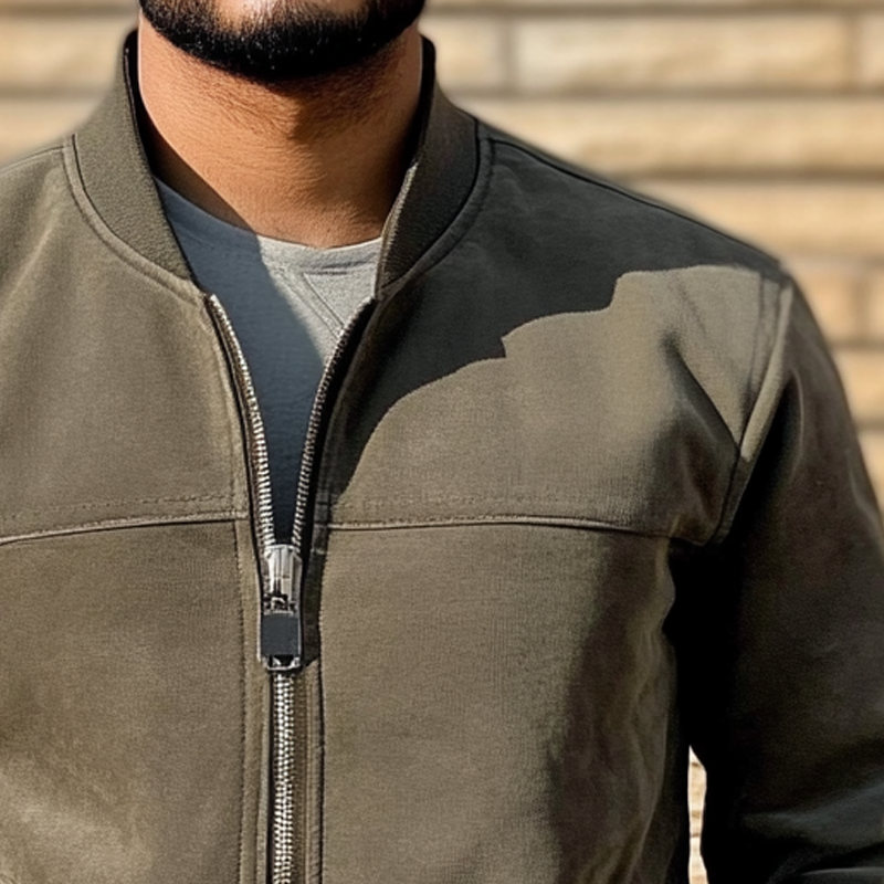 Men's Casual Baseball Collar Zip-Up Jacket MTA2508H2X