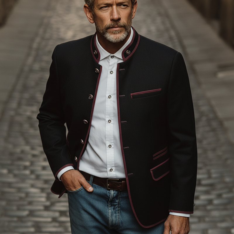 Men's Stylish Cotton-linen Blend Jacket For Autumn/winter (with Lining) MTA2302I4P