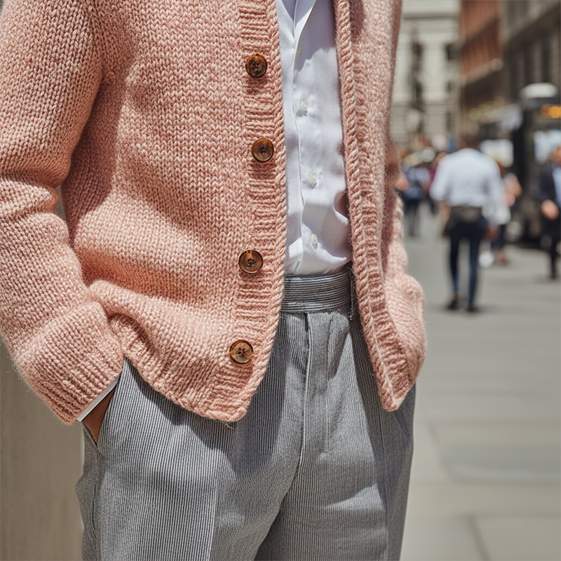 Men's Winter Fashion Cotton Knitted Stand Collar Cardigan MTA2047J4P