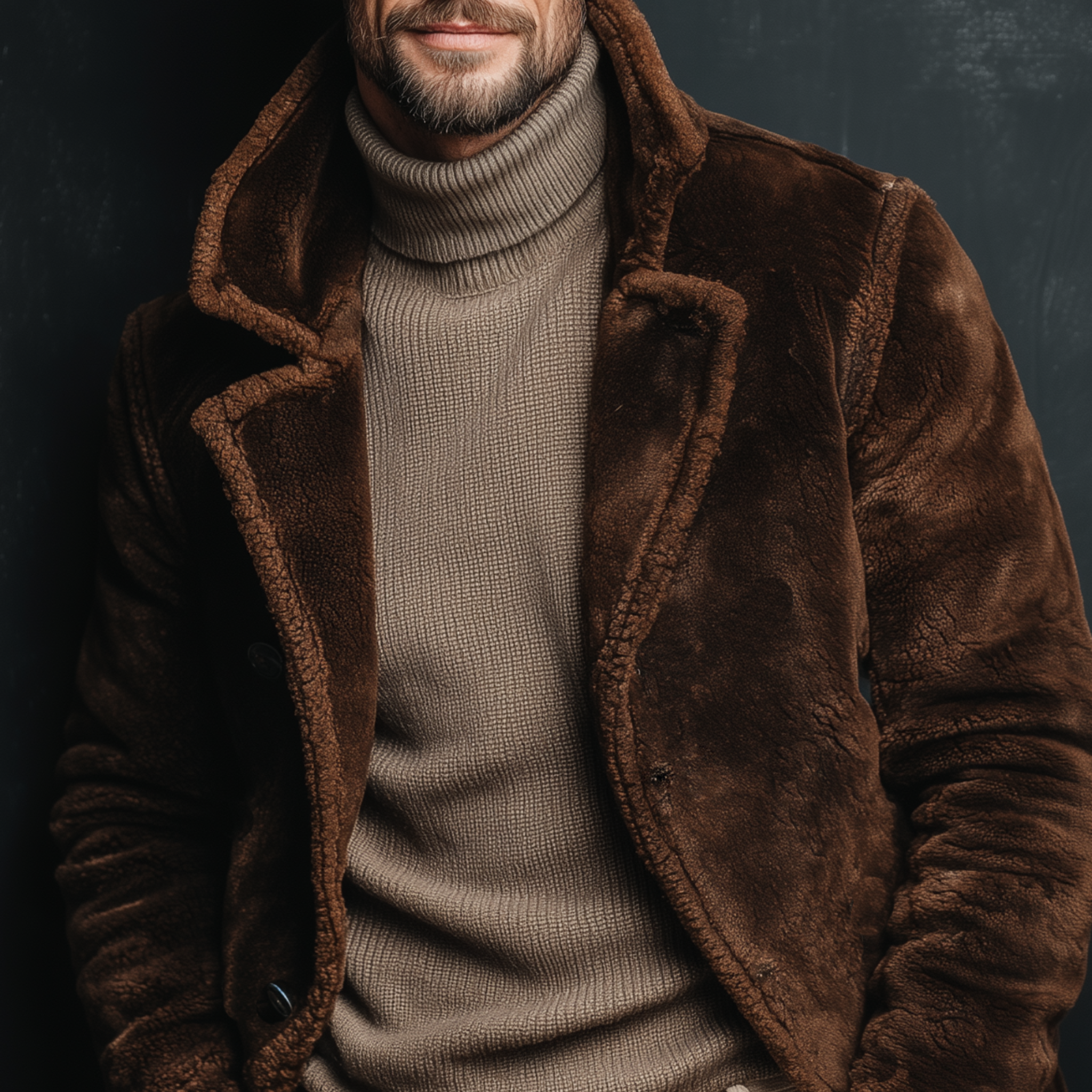 Men's Classic Casual Lapel Teddy Fleece Coat MTA0134K6K