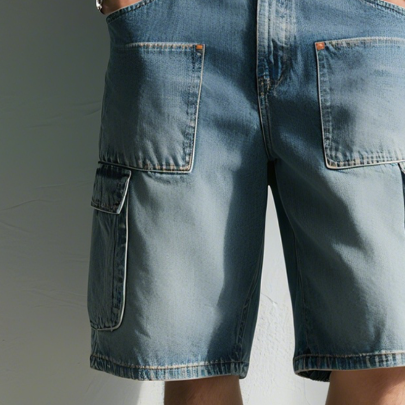 Men'S Retro Casual Denim Washed Loose Shorts MTA1095E3TO