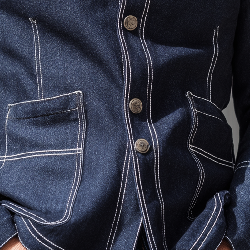 Men's Vintage Heathered Denim Jacket MTA2692H5P