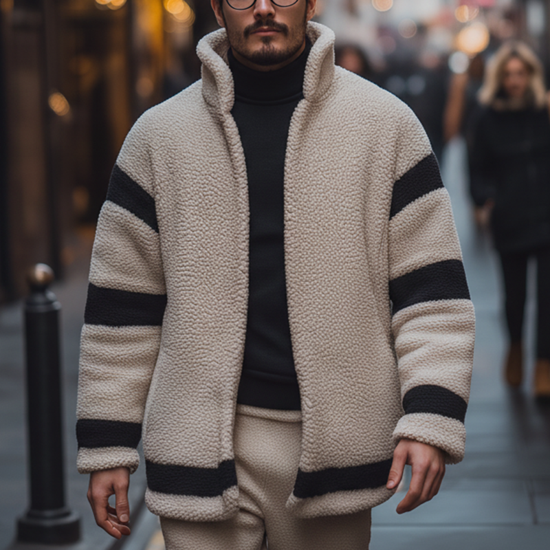 Men's Winter Fashion Fleece Zip-up Warm Jacket MTA0820L6P