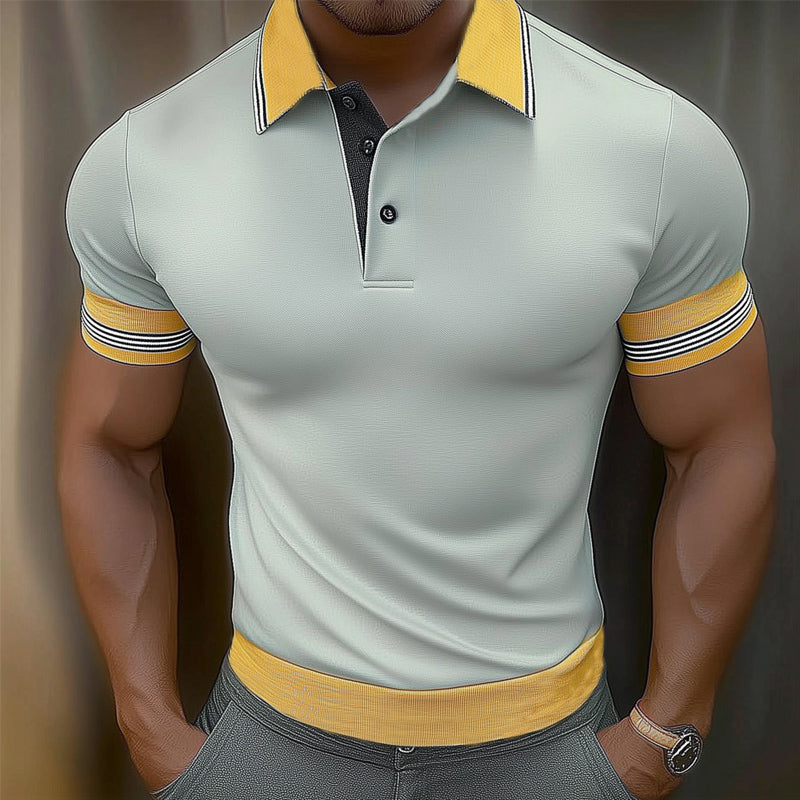 Men's Summer Business Colorblock POLO Shirt MTA2966D5U