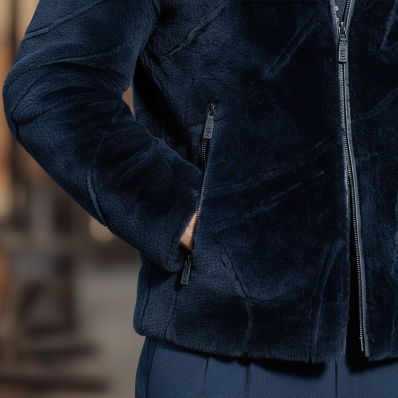 Men's Winter Retro Faux Mink Zip-Up Jacket MTA2464K7P