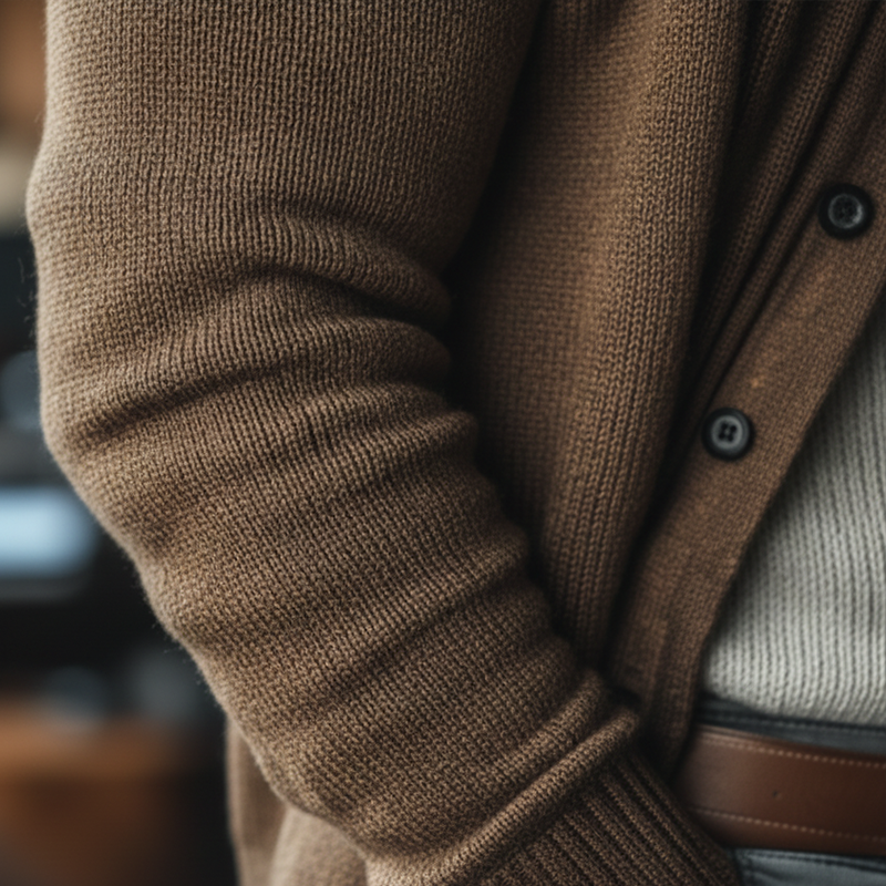 Men's Winter Simple Cotton Yarn Knitted Button Cardigan MTA2688K6P