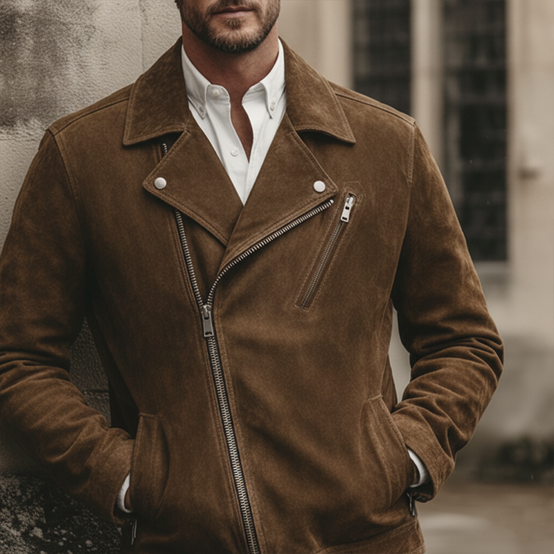 Men's Winter Vintage Faux Suede Zip-Up Jacket MTA1562J8P
