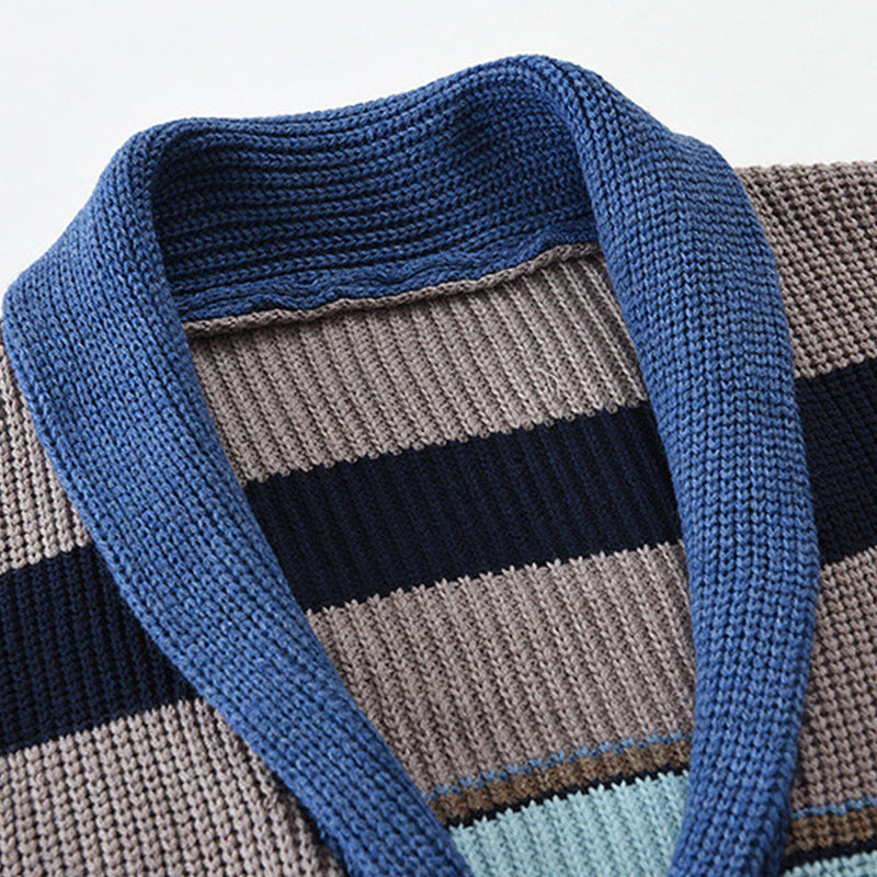Menns Colorblock Lapel genserjakke 02918584X