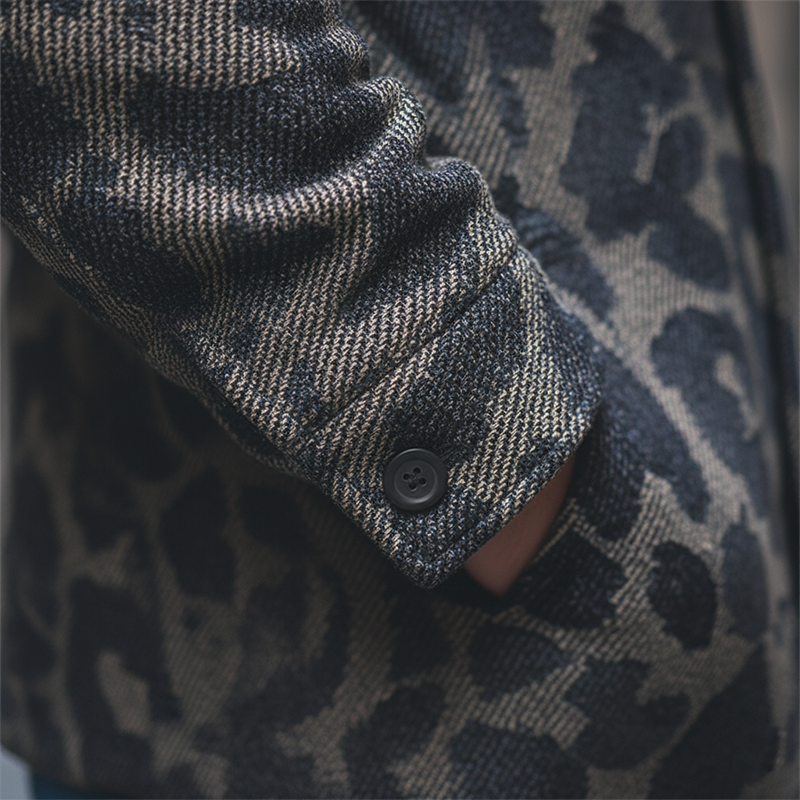 Men's Winter Retro Twill Faux Denim Stand Collar Jacket MTA0404K8P