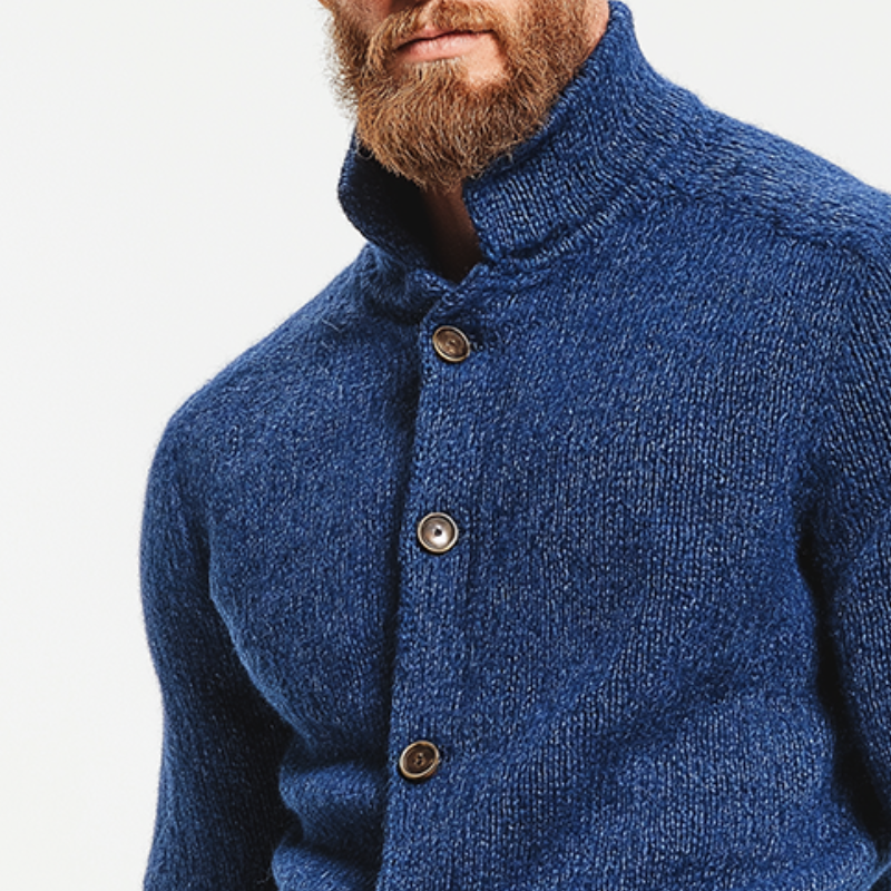 Men's Retro Casual Knitted Stand Collar Button Cardigan MTA2462K5TO