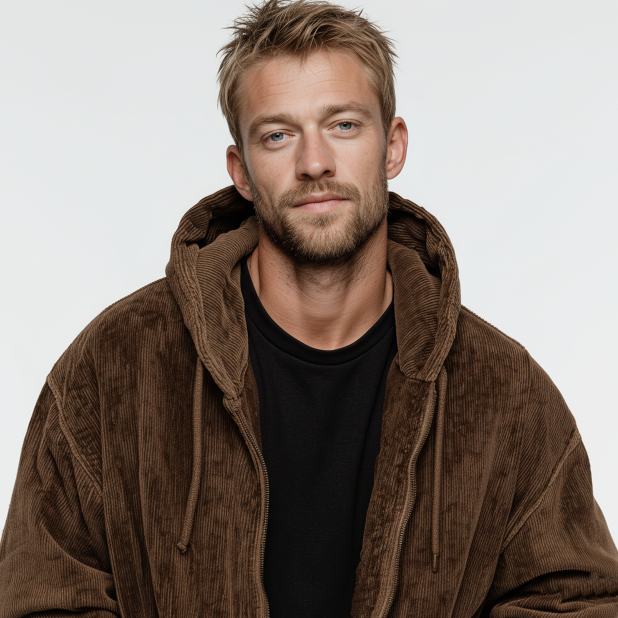 Men's Classic Casual Hooded Zip-Up Corduroy Jacket MTA1393J7K