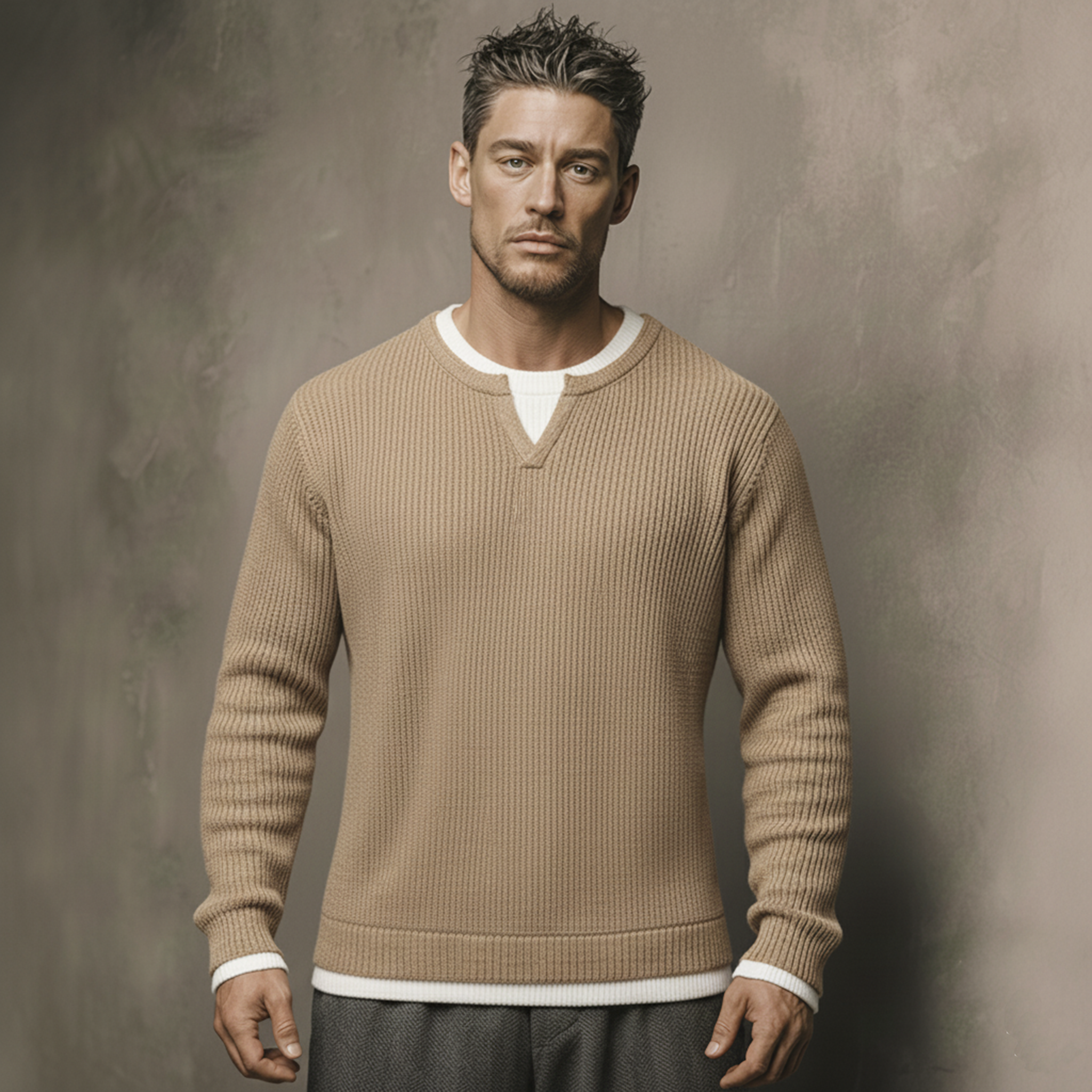 Men's Classic Casual Two-piece Pullover Sweater MTA1213K6K