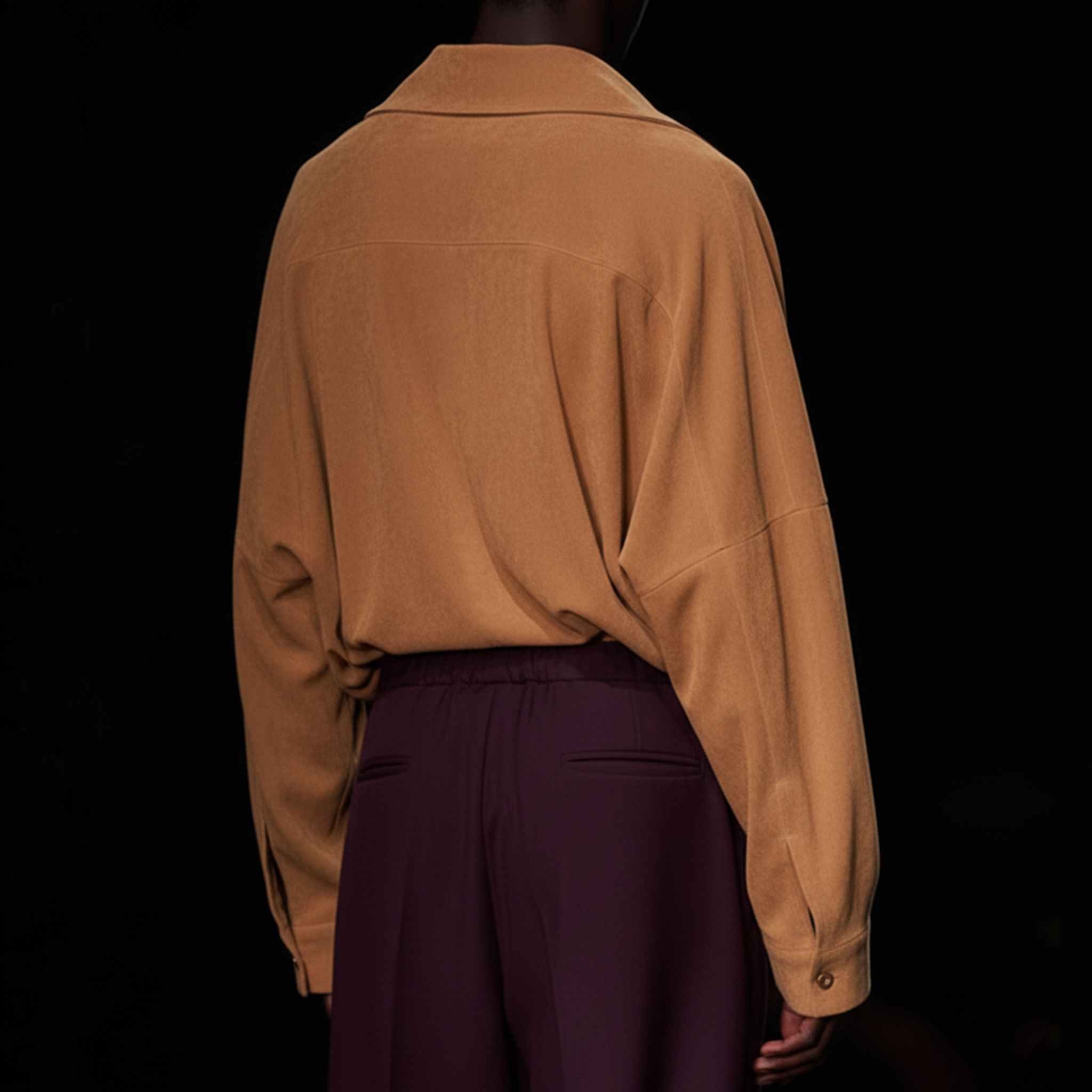 Men's Vintage-style Sexy Deep V-neck Faux Suede Long-sleeved Shirt MTA0803L4K