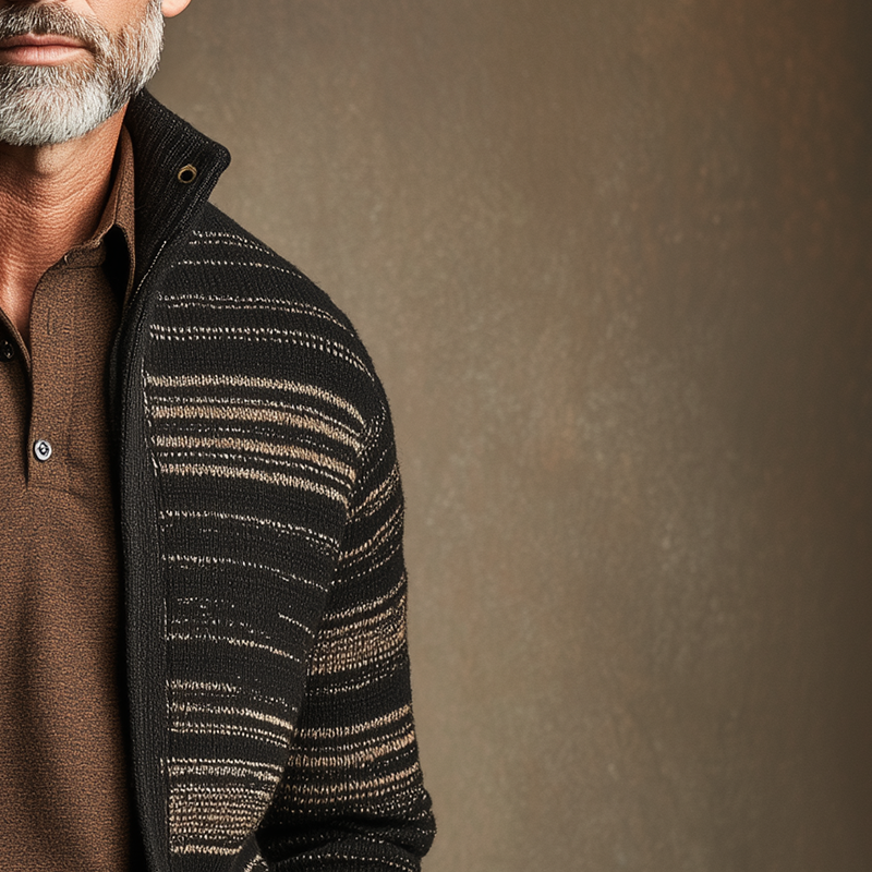 Men's Winter Fashion Pinstripe Knitted Cardigan MTA0100I8P