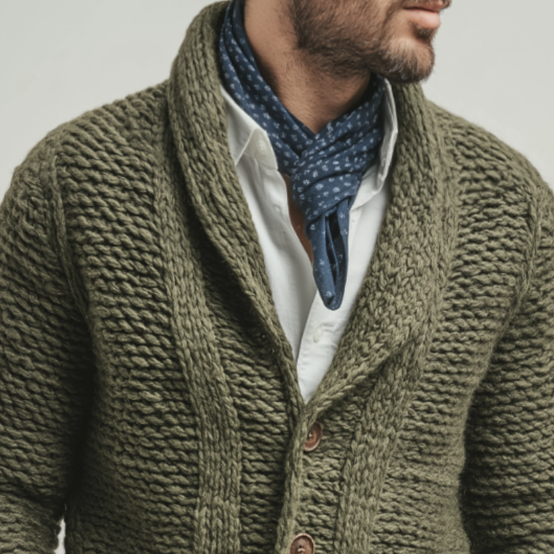 Men's Retro Casual Chunky Knit Cardigan MTA2997K2TO