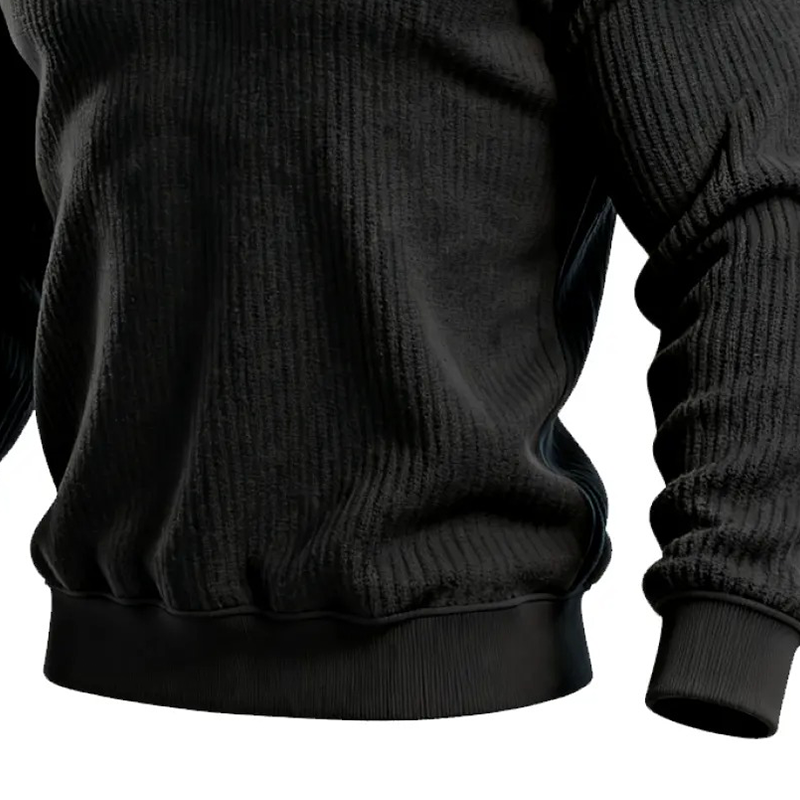 Men's Cotton Blend Knitted Contrast Color Round Neck Long Sleeve T-shirt MTA0988J7X