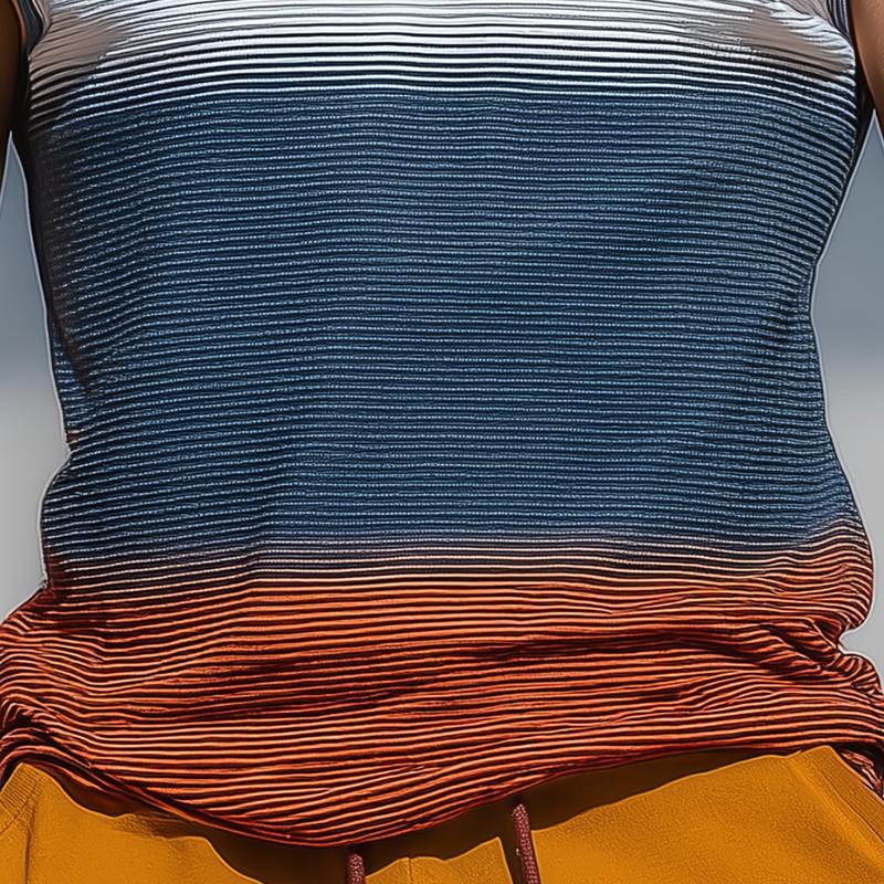 Men's Summer Fashion Striped Gradient Printed Cotton Blended Hooded Tank Top MTA1008G1P
