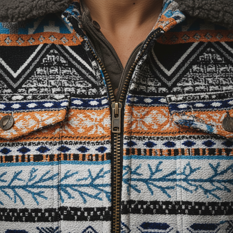 Men's Winter Fashion Ethnic Style Chenille Lapel Jacket MTA1083J9P