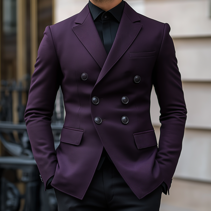 Men's Retro Casual Double-Breasted Blazer MTA3019L2TO