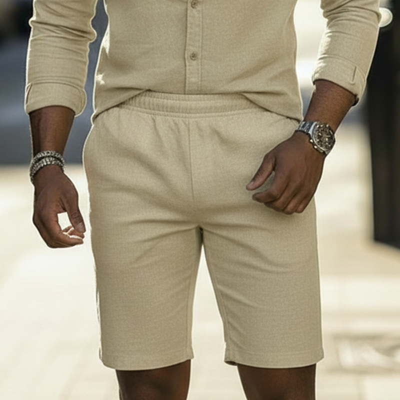 Men's Summer Fashion Simple 100% Cotton Casual Beach Shorts MTZ2704A8P