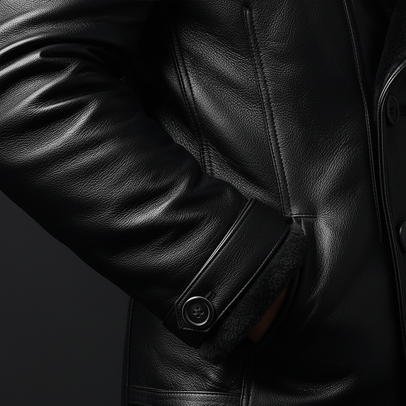 Men's Winter Retro Faux Fur Lined Double-Breasted Jacket MTA2048K1P