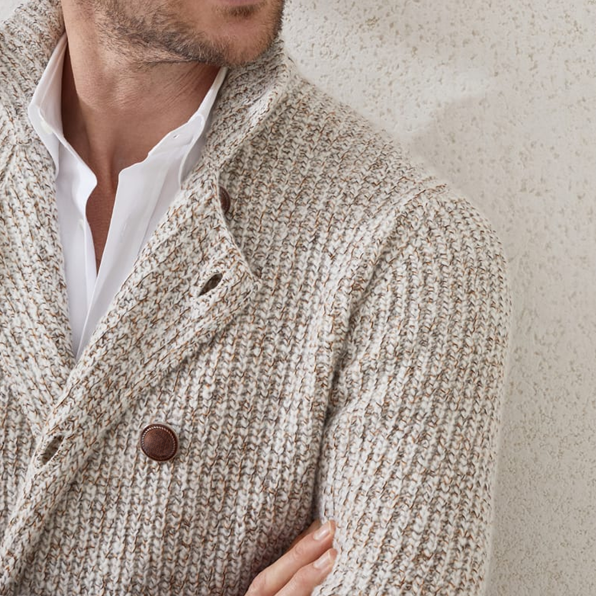Men's Classic American Retro Double-breasted Lapel Knitted Cardigan MTA0413I8K