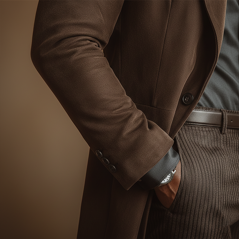 Men's Winter Vintage Faux Suede Mid-Length Coat MTA1431J5P