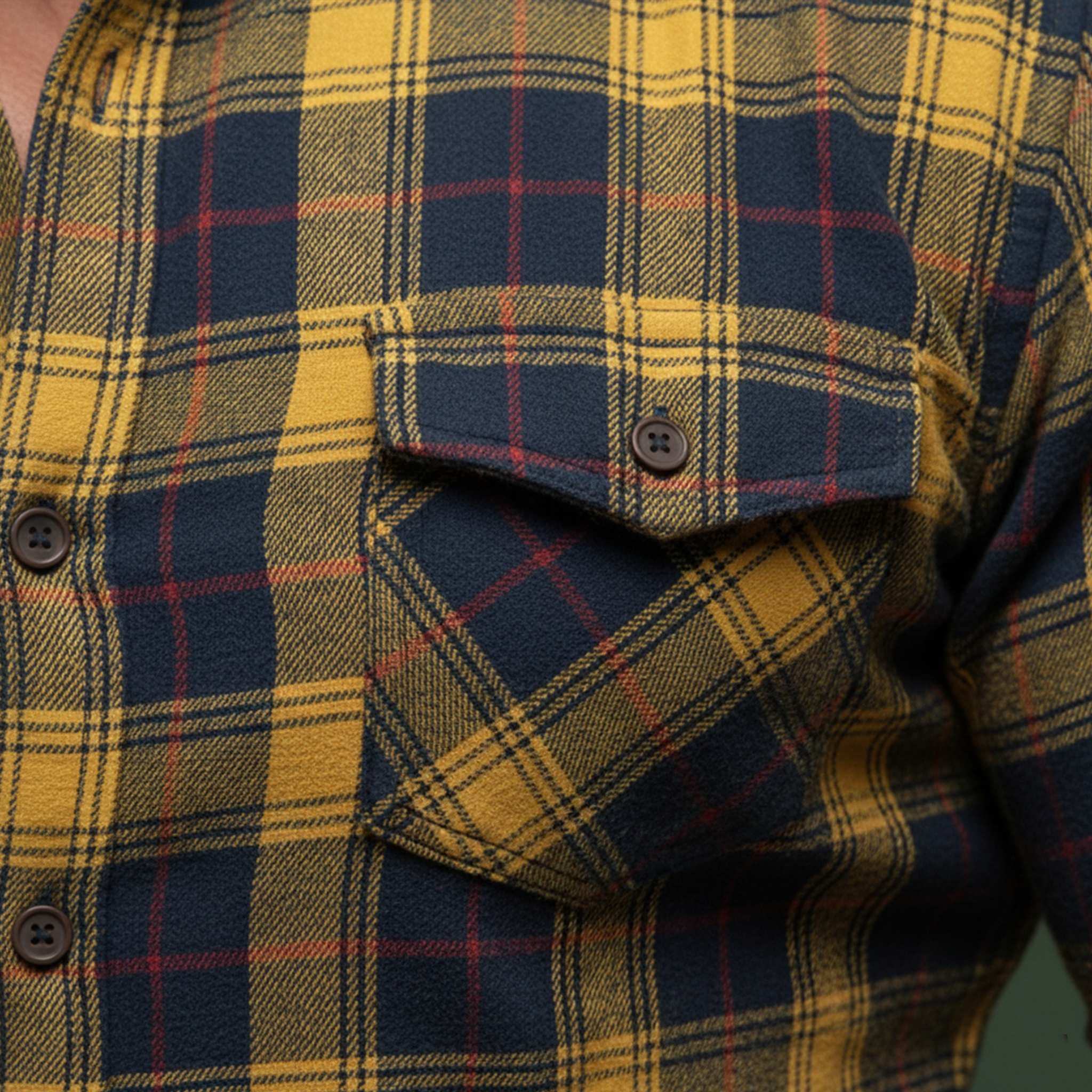 Men's Classic Casual Plaid Brushed Cotton Blend Long-sleeved Shirt MTA1374K4K