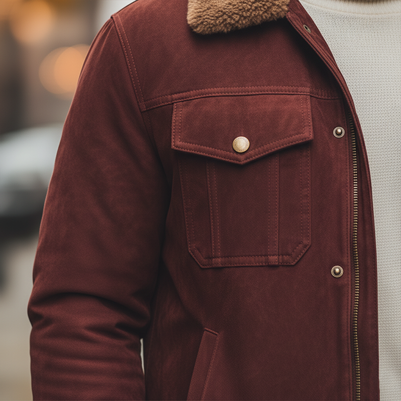 Men's Winter Retro Faux Suede Collar Jacket MTA0542K1P